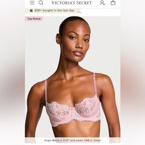 Victoria’s Secret DREAM ANGELS Wicked Unlined Lace Balconette Bra 34C